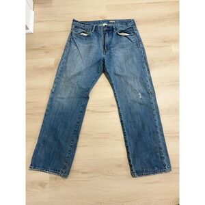 Polo Ralph Lauren Men's Size 34x30 Distressed Full Cotton Blue Jeans